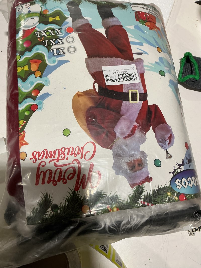 Condition photo showing Good Condition for 11pcs Men's Deluxe Santa Suit Velvet Christmas Adult Santa Claus Costume (Red, XXX-Large)