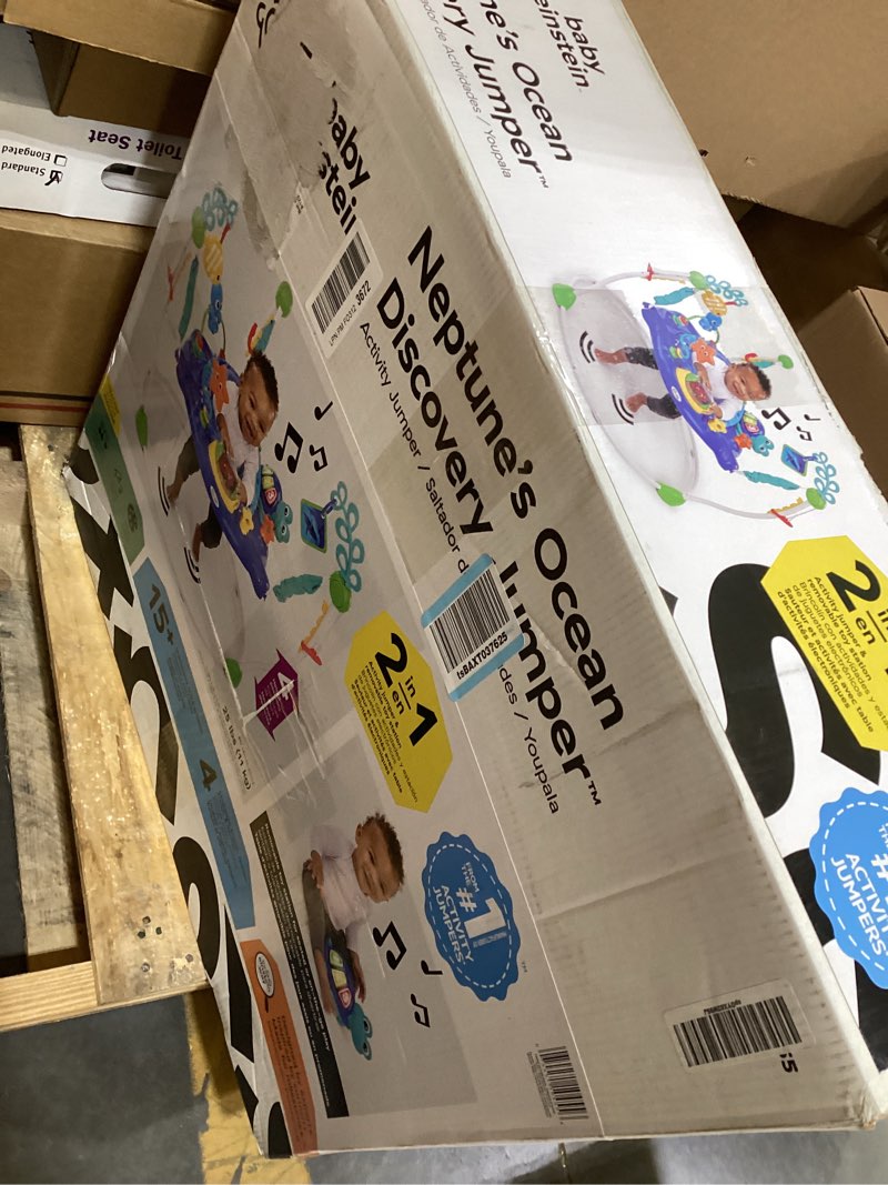Condition photo showing As Is for baby einstein neptune's ocean discovery activity baby jumper activity center, ages 6 months +, max weight 25 lbs., unisex