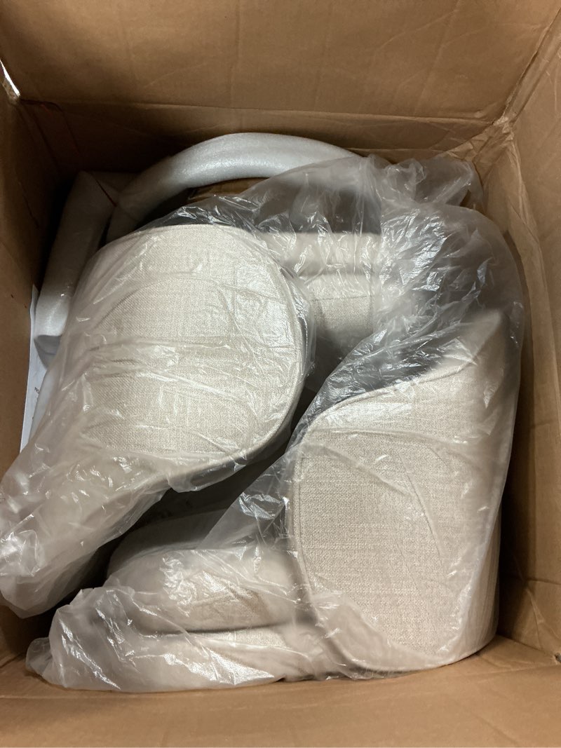 Condition photo showing Good Condition for Counter Height Barstools 26 inch Upholstered Swivel Bar Stools with Back and Wood Legs for Kitchen Island,Set of 1 ,Linen Fabric Linen Fabric 