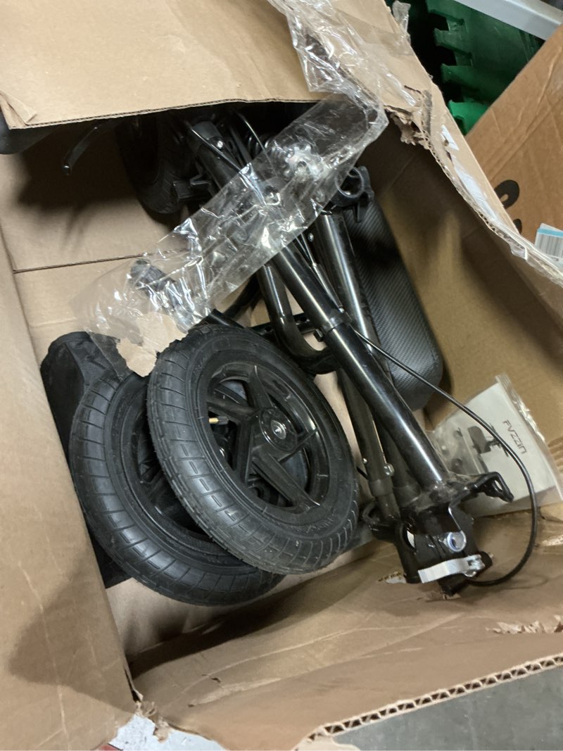 Condition photo showing Good Condition for All Terrain Knee Scooter for Adults, Foldable Rolling Knee Scooter with DIY Stickers & Shock Absorber, Steerable Knee Walker for Broken Foot, Ankle Injuries & Surgery, Better Crutch Alternative Cool Black