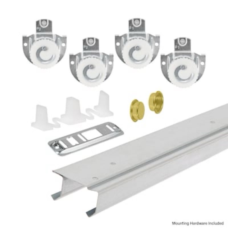 m-d 8 -piece 60-in bi-pass door sliding closet door track kit
