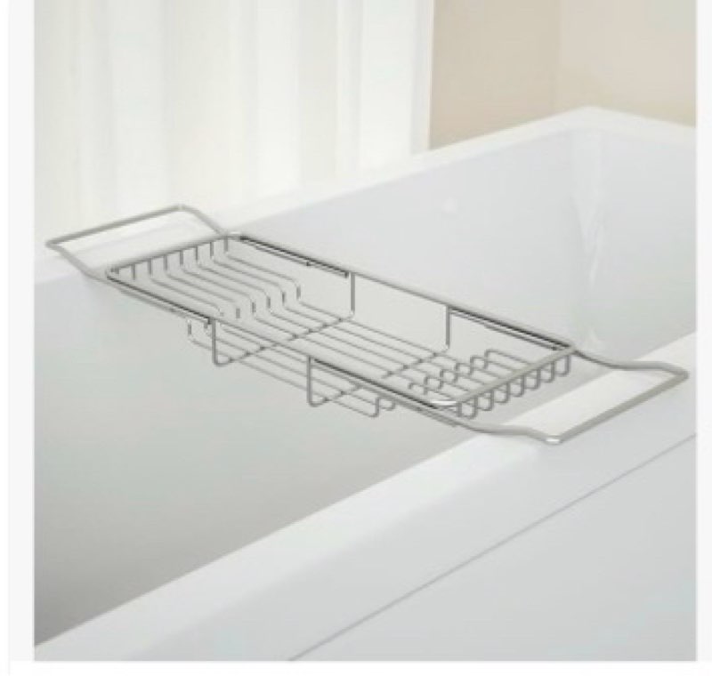 GIYDNEI Stainless Steel Bathtub Caddy Tray, Expandable Bath Tub Table, Adjustable Bathroom Tray, Bat