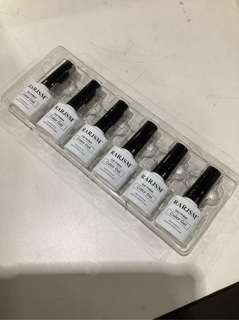 Condition photo showing Good Condition for rarjsm gold glitter cat eye gel nail polish set 6pcs nude pink light purple brown gray green velvet ice jelly glitter cateye gel polish with magnetic stick uv led curing require home salon nails gold glitter cat eye set