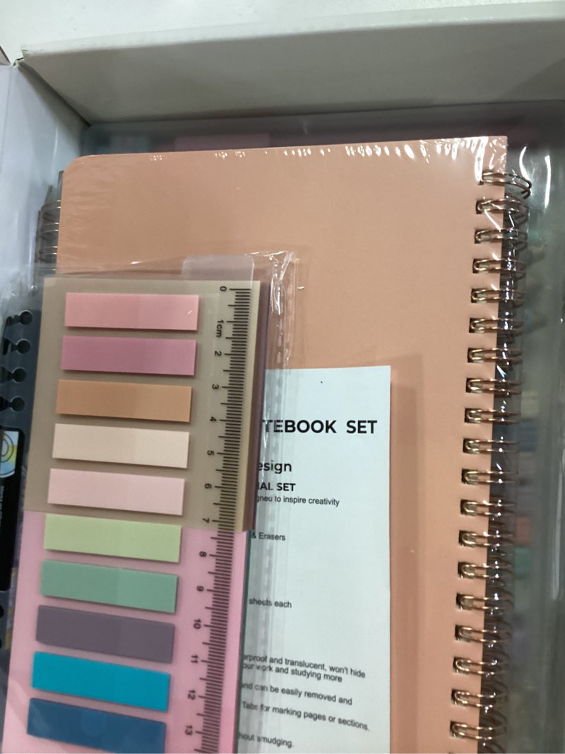 Condition photo showing New/Like New for Nicpro 50PCS Cute Spiral Notebook Stationary Set For Women, Bible Journal Set, 3PCS A5 Spiral Notebook, Gel Pens, Sticky Notes & Tabs, Gift Box, Mechanical Pencils for Study Aesthetic School Supplies