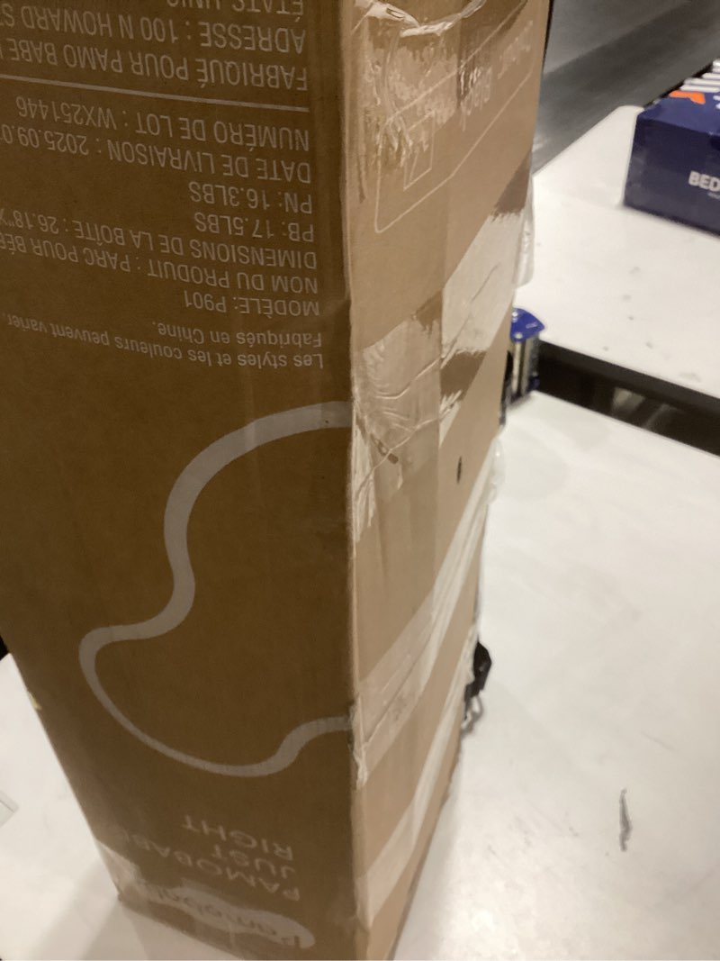Condition photo showing New/Like New for Pamo Babe Portable Crib Baby Playpen with Mattress and Carry Bag Black