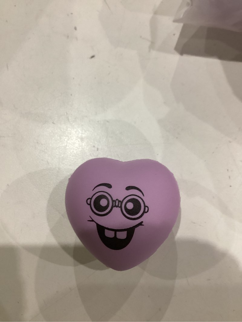 Condition photo showing As Is for JOYIN 30 PCS Valentine's Day Heart Stress Balls 1.5"x1.5" for Kids, Squishy Toys Slow Rising for School Carnival Reward, Party Present Fillers, Gifts, Relieve Stress Toys Assorted