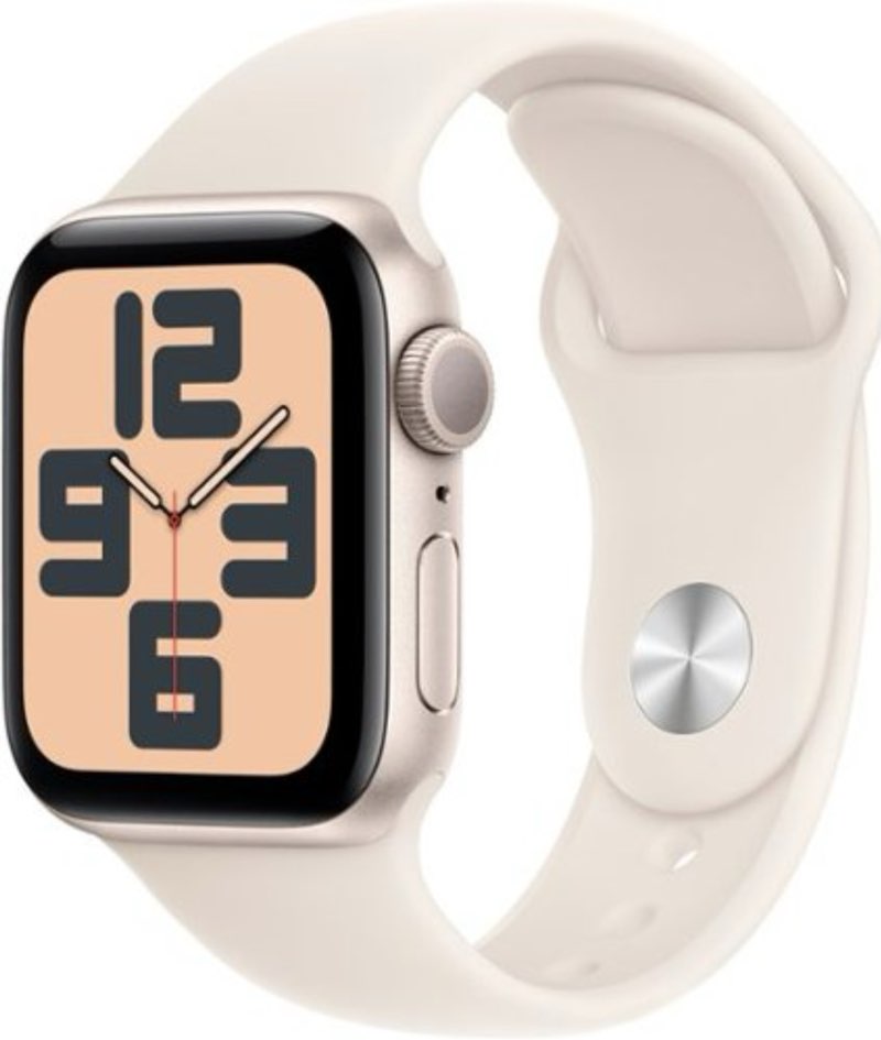 Apple Watch SE 2nd Generation 40mm Aluminum Case with Starlight Sport Band - S/M - Starlight - (2024)