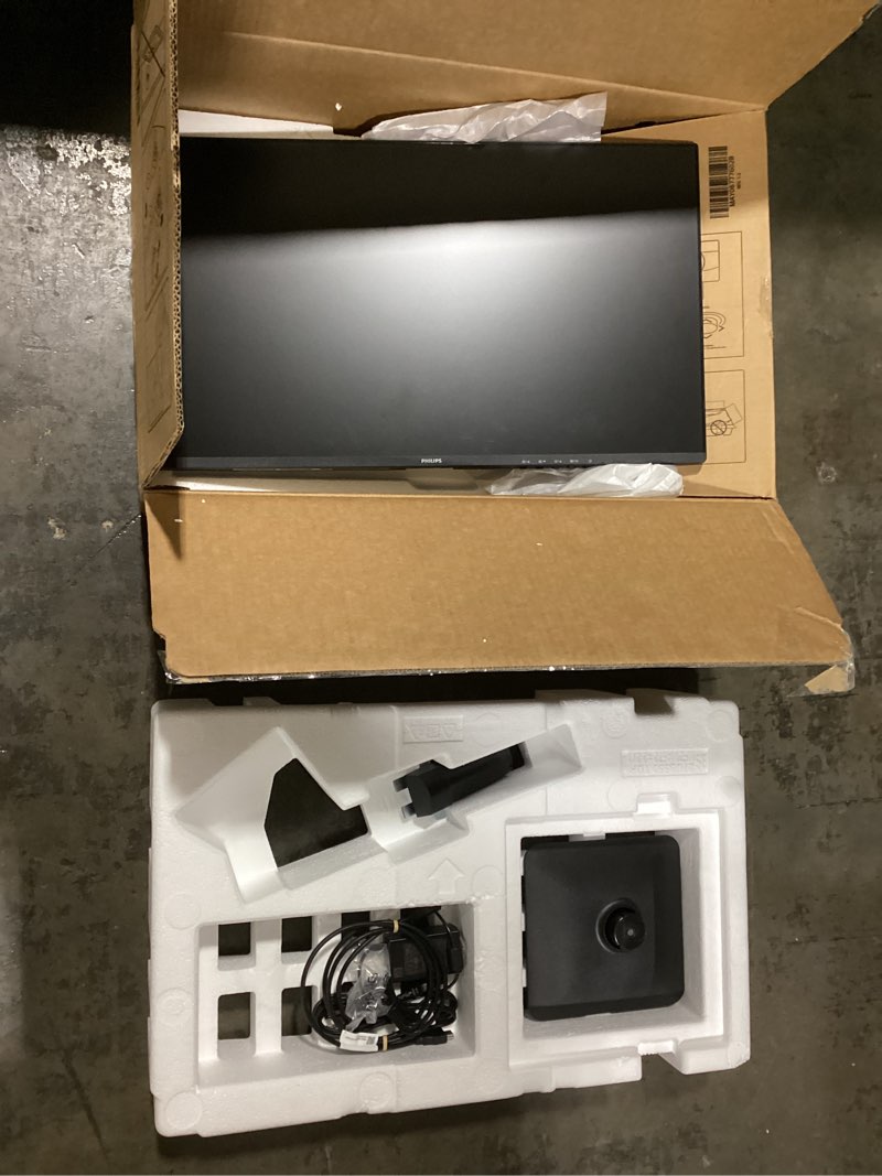 Condition photo showing As Is for philips 27e2n2100 27 inch ips fhd (1920 x 1080) 120hz gaming office monitor, vesa, hdmi x1, vga port x1, eye care, 4 year advance replacement warranty 27" ips panel 120hz