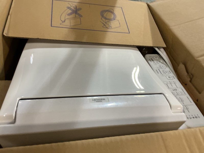 Condition photo showing As Is for toto® washlet® c2 electronic bidet toilet seat with premist and ewater+ wand cleaning, elongated, cotton white - sw3074#01 cotton white elongated
