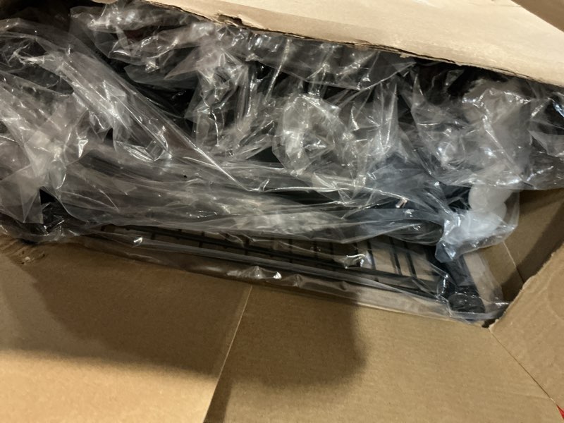 Condition photo showing New/Like New for sufauy commercial 80" h clothes rack for hanging dresses, extend 50“l double rolling garment rack on lockable wheels with adjustable rod and storage shelves, load 350 lbs, black