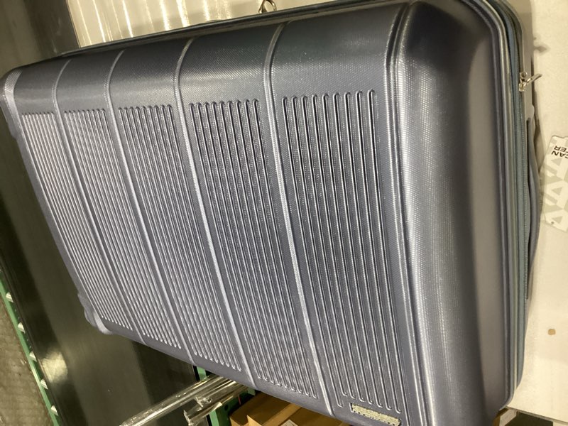 Condition photo showing New/Like New for American Tourister Stratum 2.0 Expandable Hardside Luggage with Spinner Wheels, 28" SPINNER, Slate Blue 28-Inch Checked-Large Slate Blue