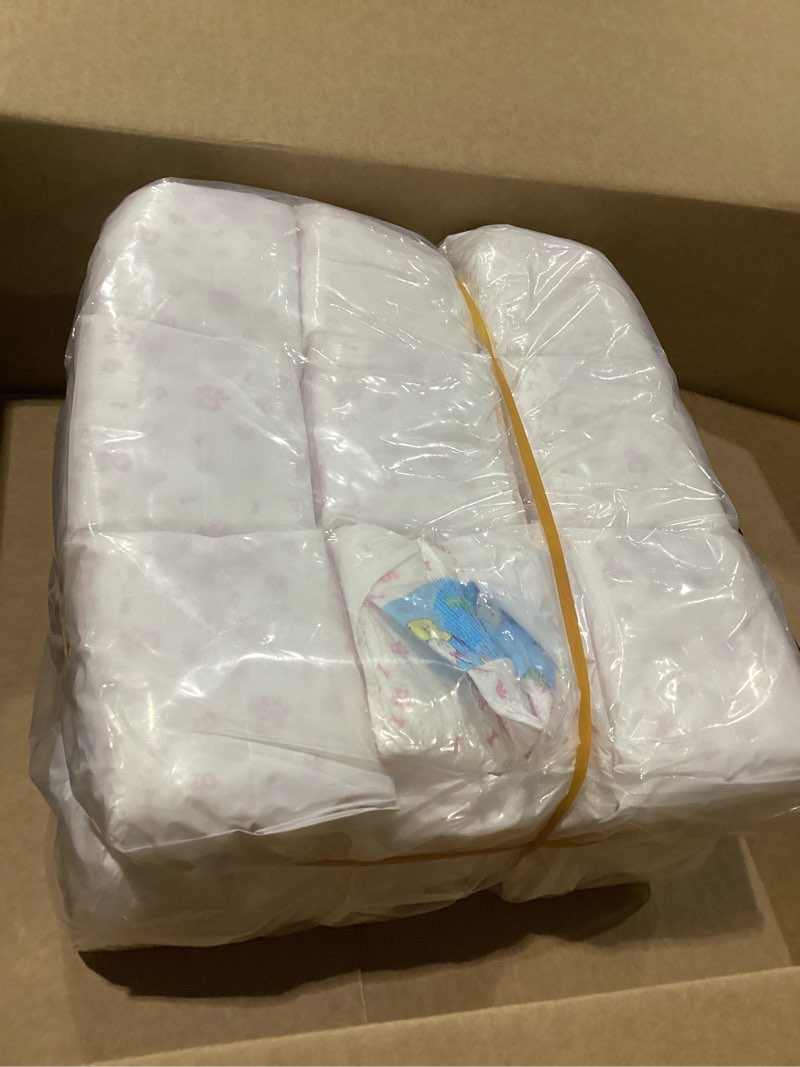 Condition photo showing As Is for Disposable Dog Diapers Female 90 Count Doggie Diapers for Female Dogs (Waist 10-16.5 in S) Super Absorbent Small Doggie Diapers for Heat Excitable Urination or Incontinence - Pink 90count Small 90.0