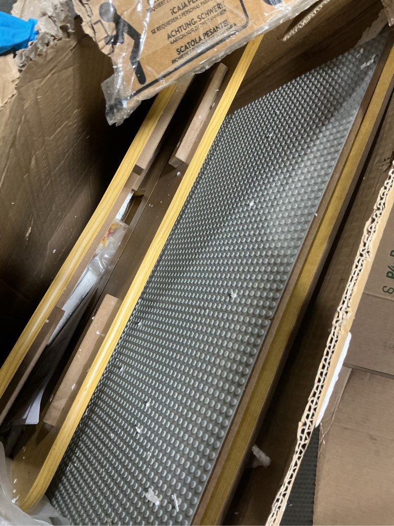 Condition photo showing As Is for KidKraft Reversible Wooden Activity Table with Board with 195 Building Bricks – Gray & Natural, Gift for Ages 3+