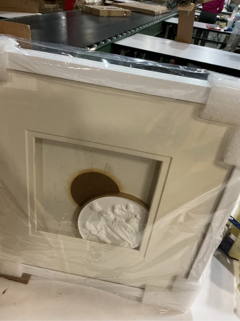 Condition photo showing Good Condition for Sculpture Wall Art,French Vintage Decor with Framed,Aesthetic Gold Paintings for Home Living Room Bedroom Office and House Gallery?15.8x15.8in? 03-Blessings of Love and Beauty