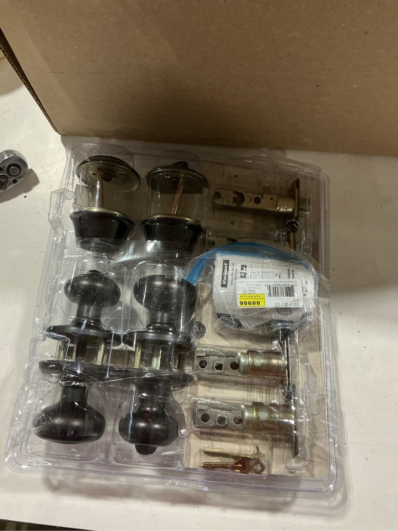 Condition photo showing Good Condition for kwikset cove venetian bronze smartkey exterior single-cylinder deadbolt keyed entry door knob contractor pack with antimicrobial technology 2 -pack (new)
