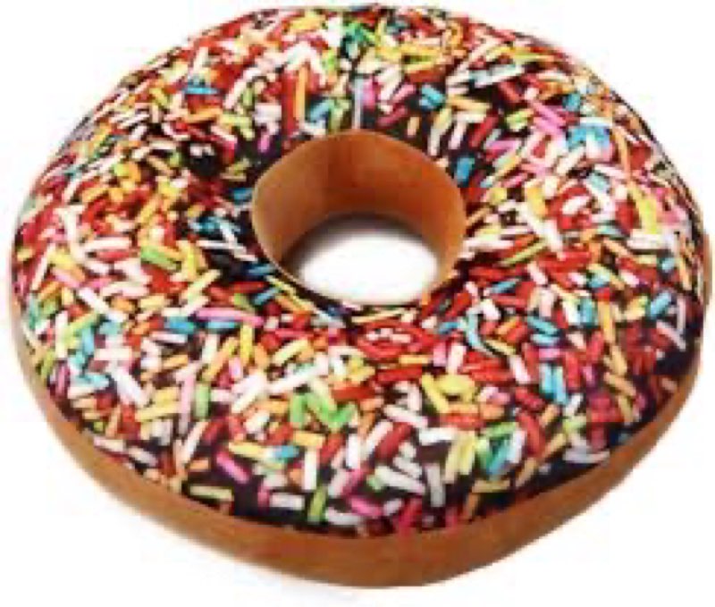 Bettli Chocolate Donut Shaped Photoreal Print Throw Pillow Cushion Plush Toy
