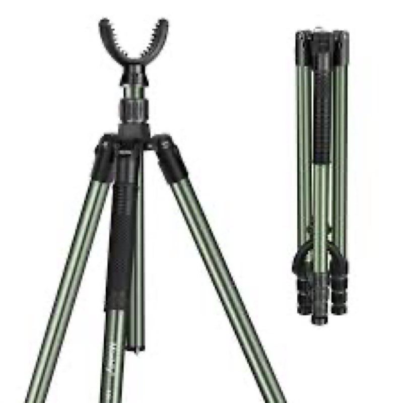 Manbily Hunting Tripod, Aluminum Shooting Tripod with U Yoke Head Rest (MA-254G)