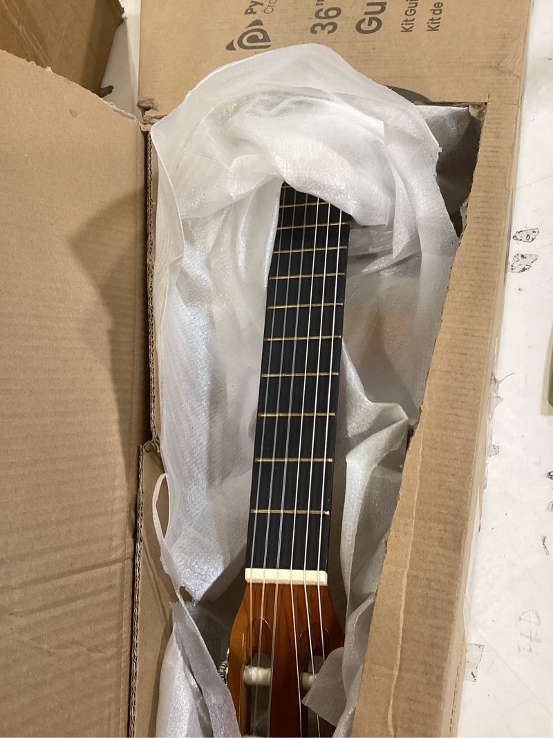 Condition photo showing Good Condition for pyle beginner acoustic guitar kit, 3/4 junior size all wood instrument with full accessory kit, picks, shoulder strap, carry case, cleaning cloth, tuner app, 2 month lessons, 36” (ash gloss) 2) ash, gloss
