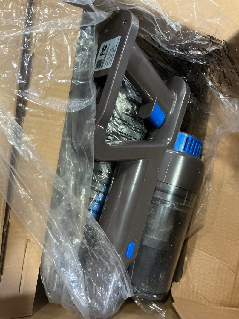 Condition photo showing As Is for Cordless Vacuum Cleaner, 550W 45KPA 50Min Vacuum Cleaners for Home, Self-Standing Stick Vacuum with Touch Screen, 3 Power Modes, Rechargeable Battery, Handheld Vacuum for Pet Hair Carpet Floor Blue