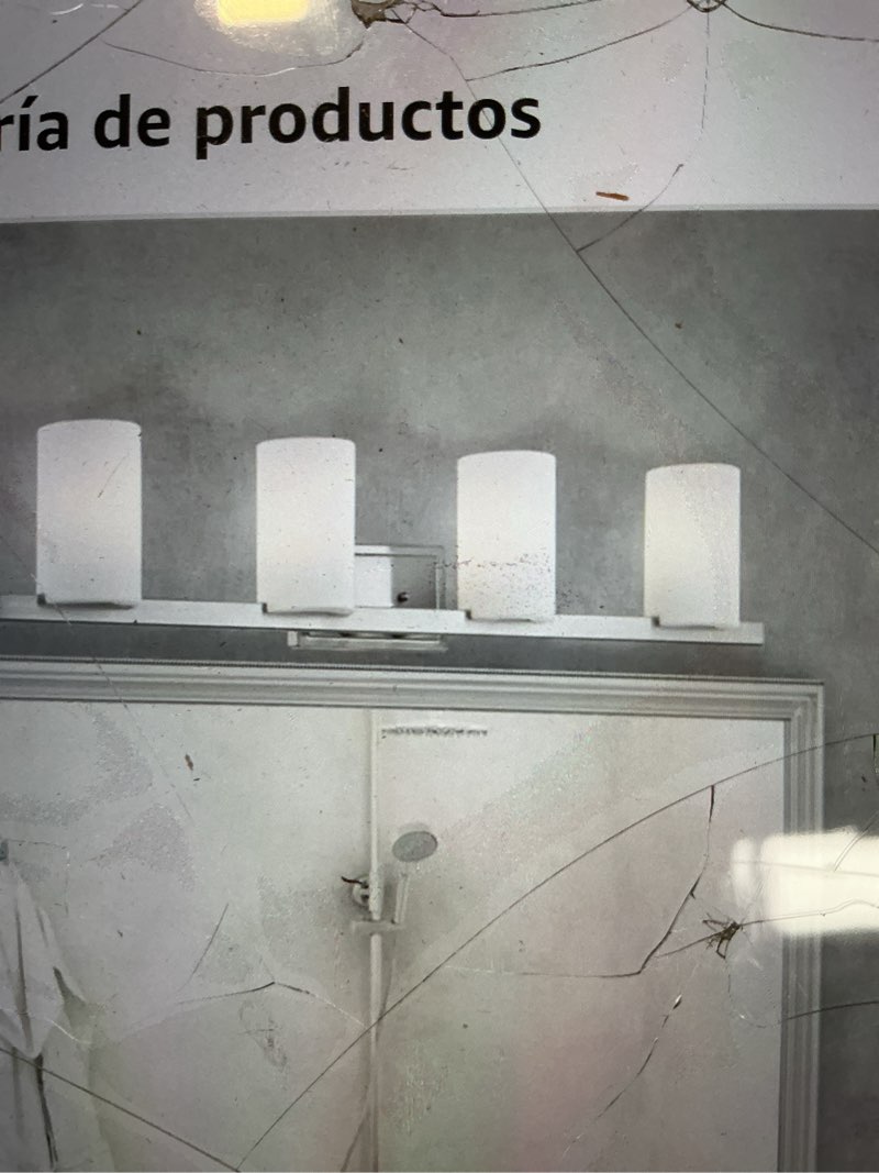 (Incomplete missing one glass). Carmine 4 Light 28 inch Brushed Nickel Vanity Light Wall Light