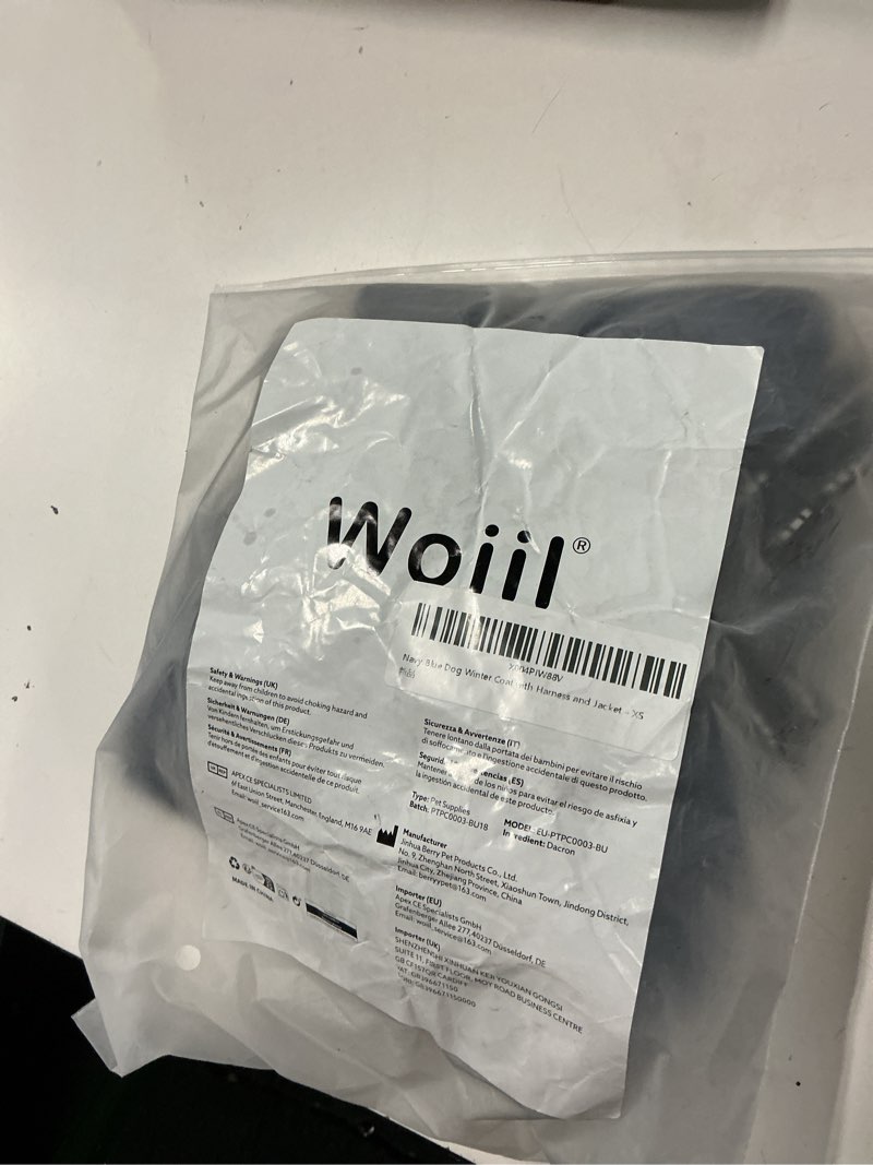 Condition photo showing New/Like New for dog winter coat with harness built-in | waterproof dog jacket with zipper & fleece lining | reflective cold weather coat for small medium large dogs small navy blue