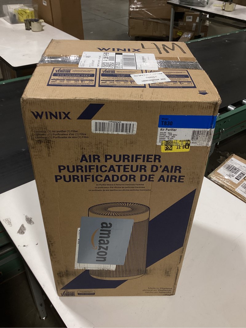 Condition photo showing Good Condition for winix t830 air purifier for home extra large room up to 1968 ft² in 1 hr with smart wi-fi, air quality monitor, true hepa, carbon filter and auto mode, captures pet allergies, smoke, dust t830 blue