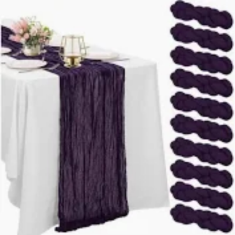 10PCS Grape Cheesecloth Cheesecloth Table Runner 10ft Boho Gauze Fabric Cheese Cloth Table Runner Co