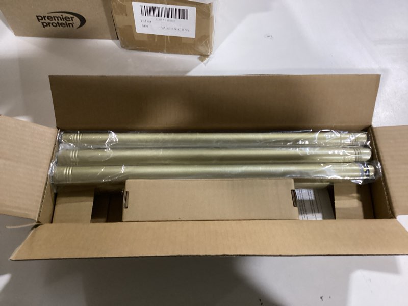 Condition photo showing Good Condition for Curtain Rods for Windows 16 to 88 Inches Adjustable Length 1 Inch Diameter Window Curtain Rod with Aluminium Finials, Warm Gold Warm Gold 16" to 88"