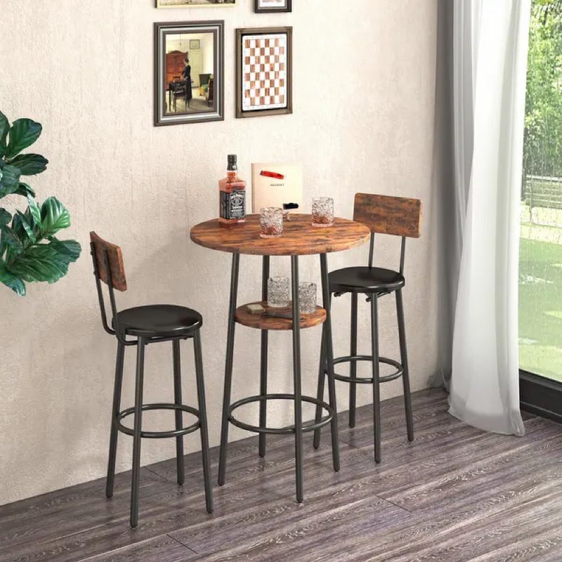 Dining Table & Chair Set FFYWL014BW Brown 