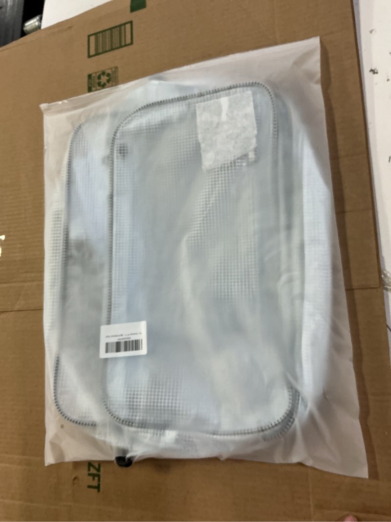Condition photo showing Good Condition for 15.7 inch clear tool bag - anti-static pvc material, dustproof and durable,cleanroom transparent bag for workshop, garage, camping and outdoor work white