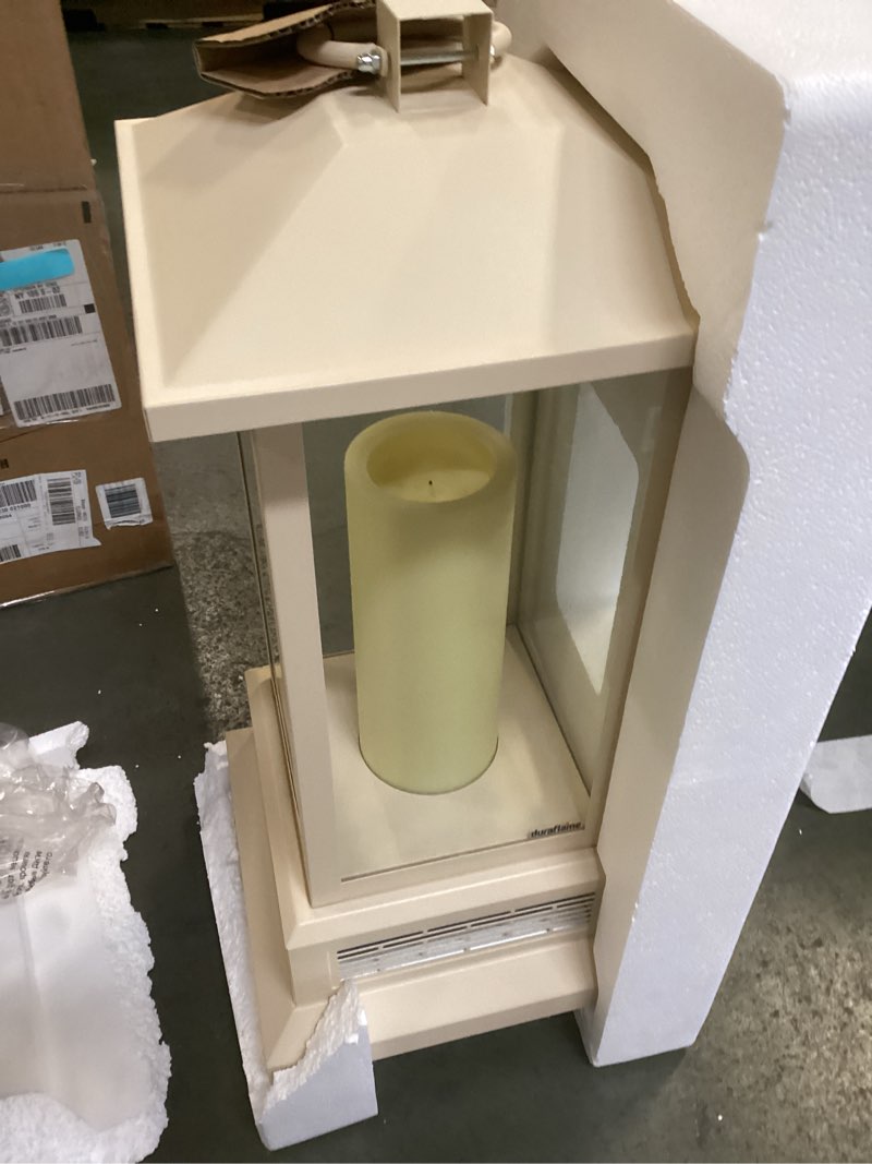 Condition photo showing Good Condition for Duraflame 28 in. Electric Lantern with Infrared Heat and Remote Control in Cream Finish