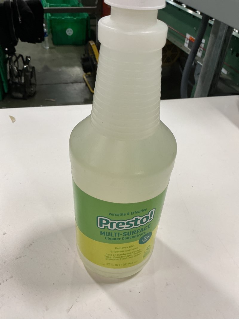 Condition photo showing New/Like New for Amazon Brand - Presto! Multi-Surface Cleaner Concentrate, 1X Concentrated Formula, Lemon Scent, 32 fl oz (Pack of 1 )