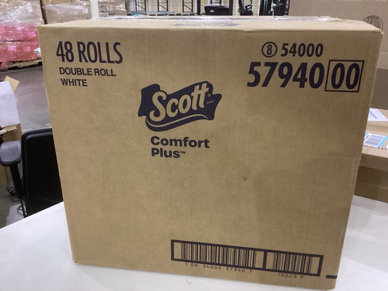 Condition photo showing New/Like New for Scott ComfortPlus Toilet Paper, 48 Double Rolls, 231 Sheets per Roll, Septic-Safe, 1-Ply Toilet Tissue Double 231 sheets (Pack of 48)