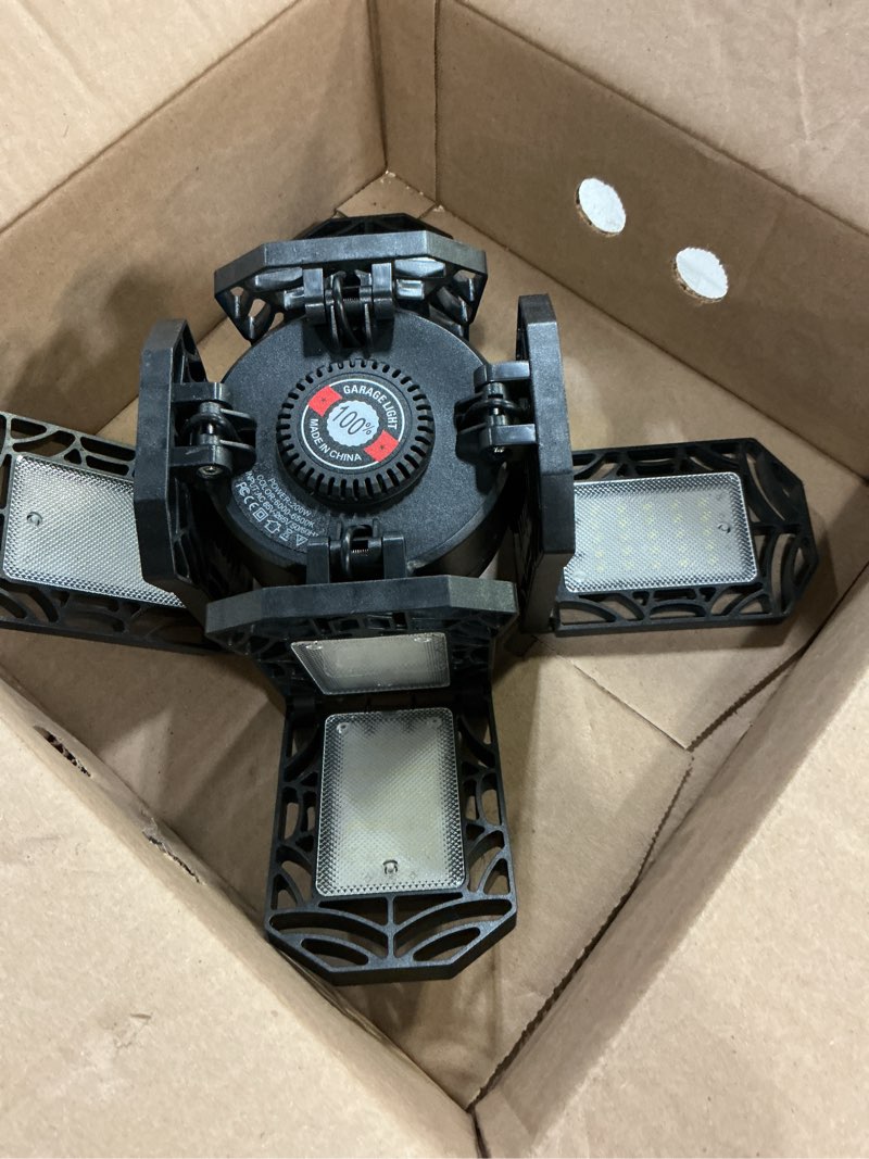 Condition photo showing Good Condition for led garage light,200w deformable garage ceiling lights,15000lm, 4 adjustable panels, e26/e27 shop lights for basement, barn, workshop,high bay light 4+1p 1pack/f
