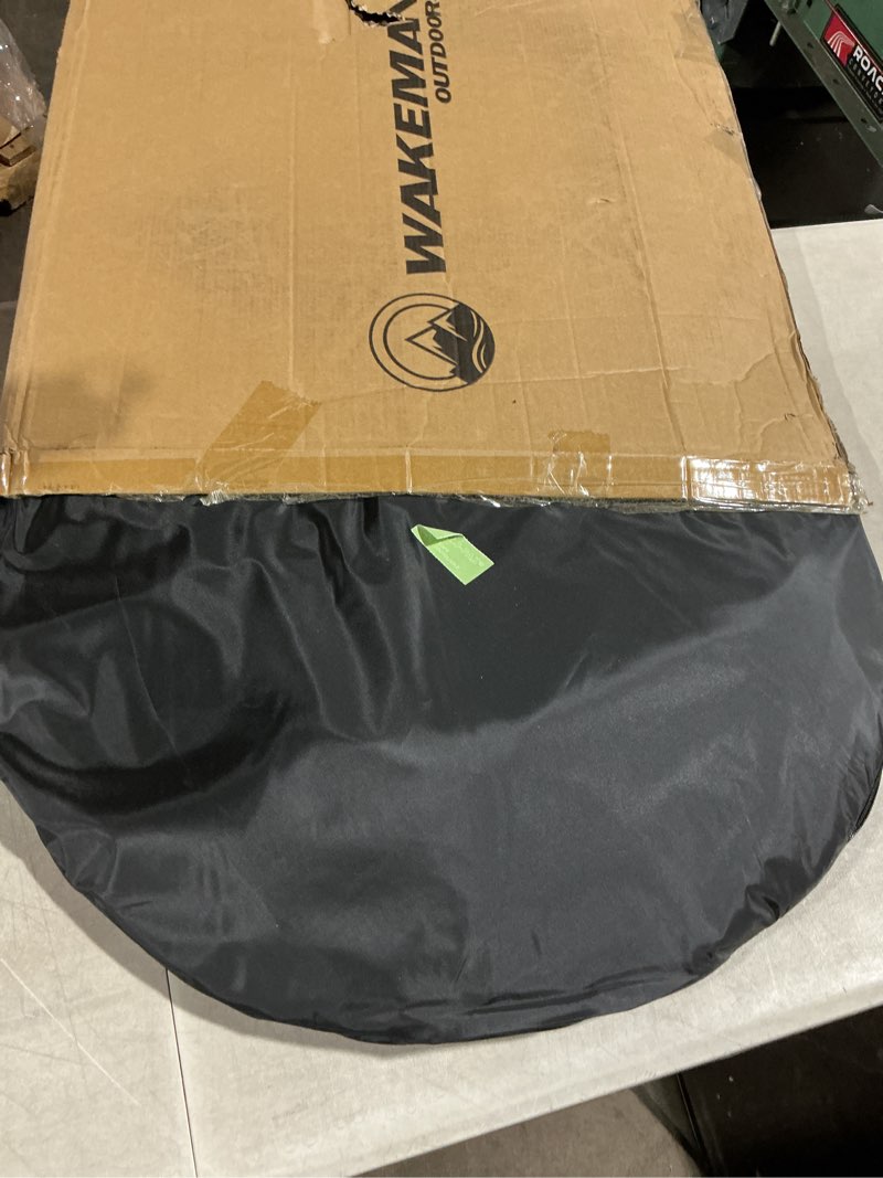 Condition photo showing As Is for pop up pod - privacy shower tent, dressing room, or portable toilet stall with carry bag for camping, beach, or tailgate by wakeman outdoors black