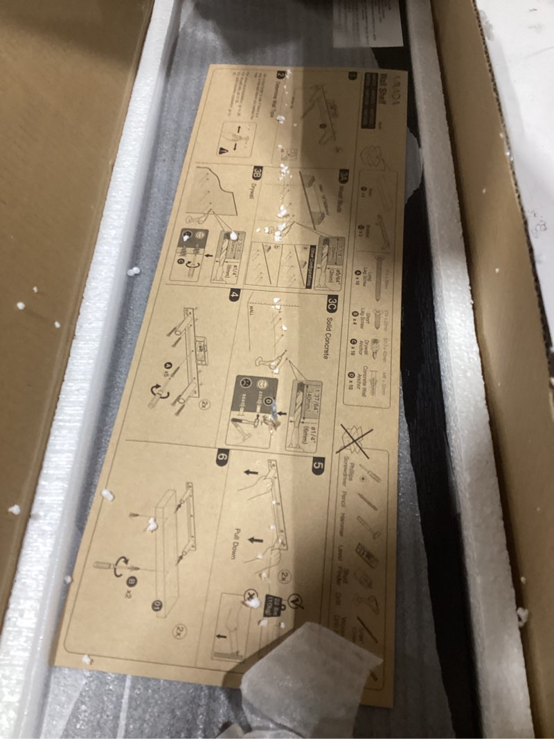 Condition photo showing New/Like New for amada homefurnishing floating shelves wall mounted, 24 x 7 inch wall shelves for bathroom, bedroom, living room, black shelves set of 2 - amfs05 | wall shelves, for bathroom, bedroom, living room, shelves black 24 inches