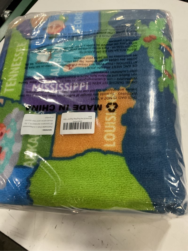 Condition photo showing New/Like New for beqhause rug for kids room country map, non-slip 64”x60” educational nursery rug for children's bedroom, washable play area rugs for kids playroom map 5' x 5'4" (rectangular)