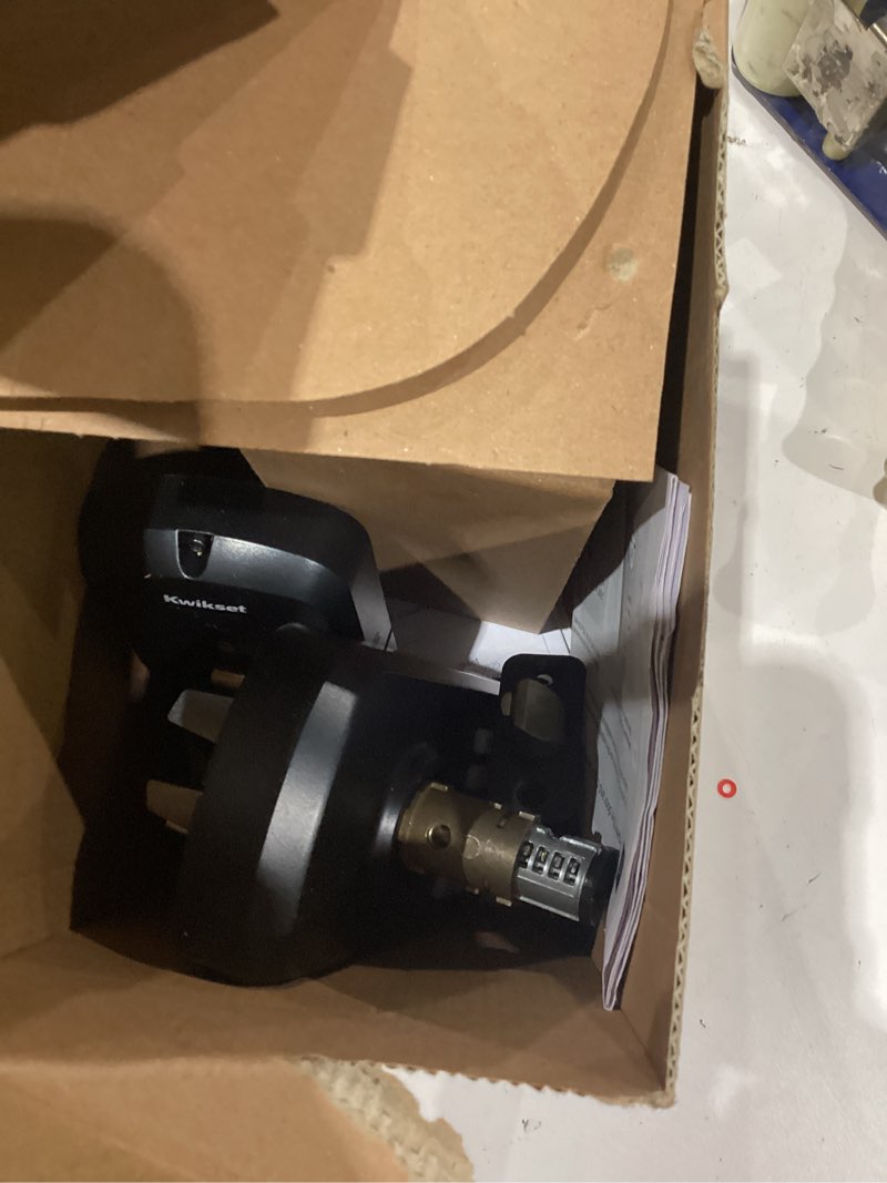 Condition photo showing As Is for kwikset smartcode 955 light commercial keyless entry matte black keypad electronic handle lock ft. smartkey security
