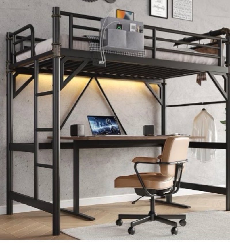 metal loft bed frame 