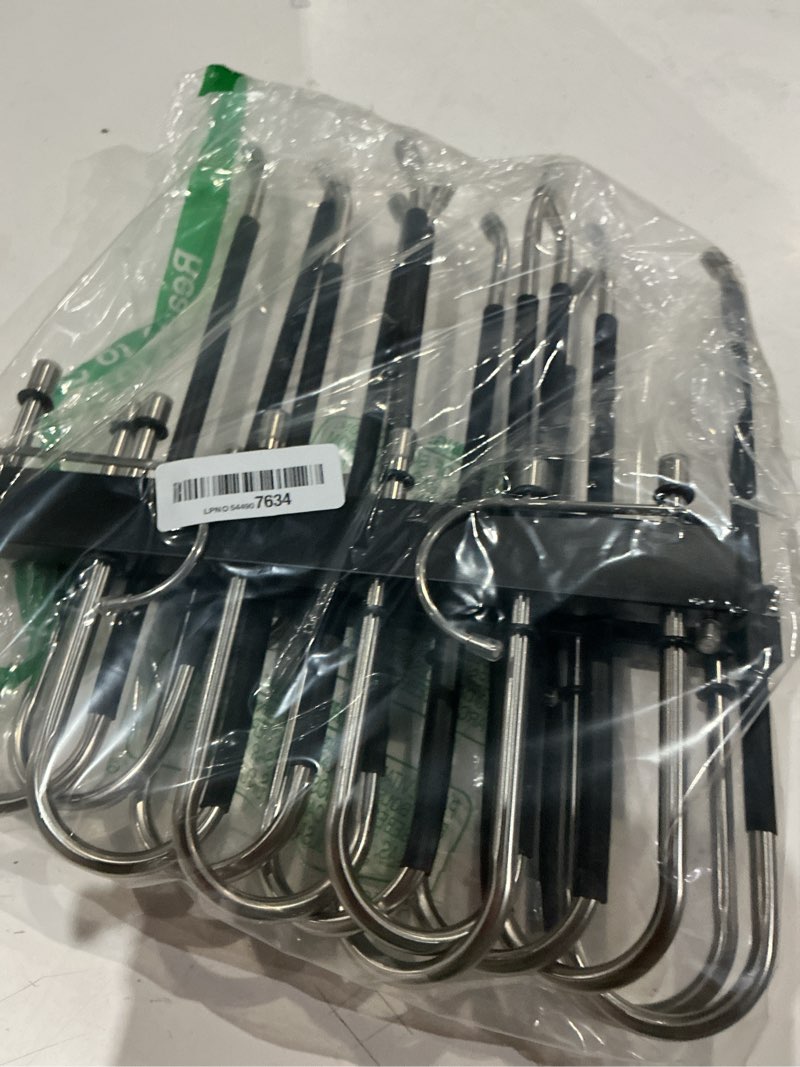 Condition photo showing Good Condition for huitem space saving 6 tier pant hangers, anti-slip, stainless steel, 2 pack, black 2 pack black