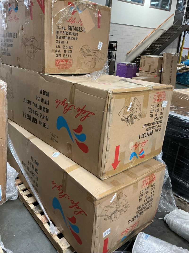 Condition photo showing New/Like New for (pick up 3 box) lifestyle furnitures max power recliner living room sofa with led for living room, dormitory, guest house, playroom, airbnb,apartment