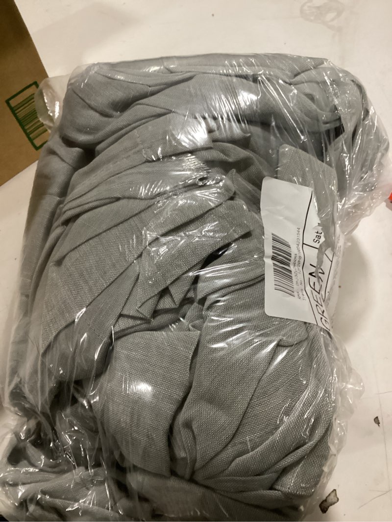 Condition photo showing Good Condition for H.VERSAILTEX Natural Linen Blended Window Curtain Panels - Light Filtering Linen Semi Sheer Curtains Grey Nickel Grommet for Bedroom/Living Room (Set of 2, 52" W x 96" L - Charcoal Grey)