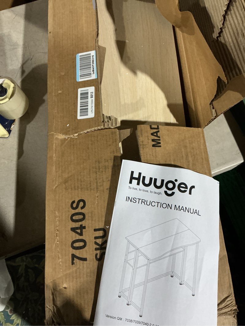 Condition photo showing Good Condition for (Similar to) Huuger Computer Desk, 55 Inch Home Office Desk, Gaming Writing Work from Home Study Desk, Large Legroom, Sturdy Metal Frame, Modern Simple, Rustic Brown