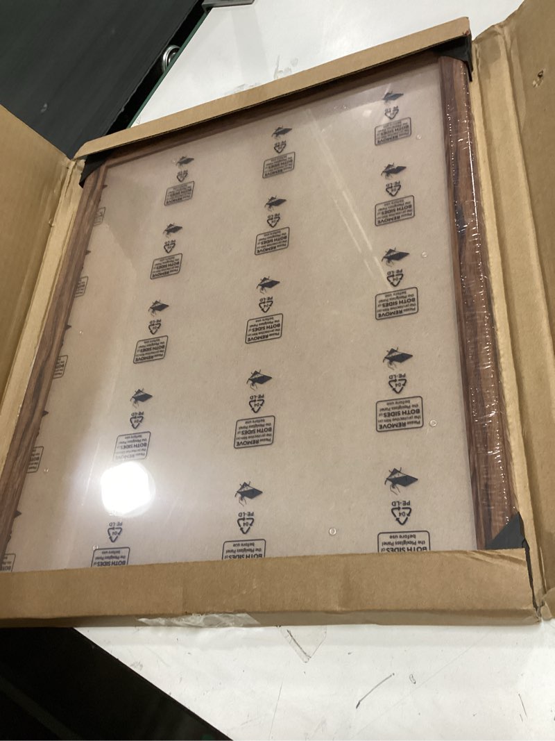 Condition photo showing Good Condition for 5x8 Wood Frame Brown, Natural Wooden 8x5in Picture Frames, Modern Golden 5 x 8inch Gallery Photo Pic Frame with HD Plexiglass, Horizontal Vertical Wall Mounting Tabletop Display 1Pcs Brown 5x8