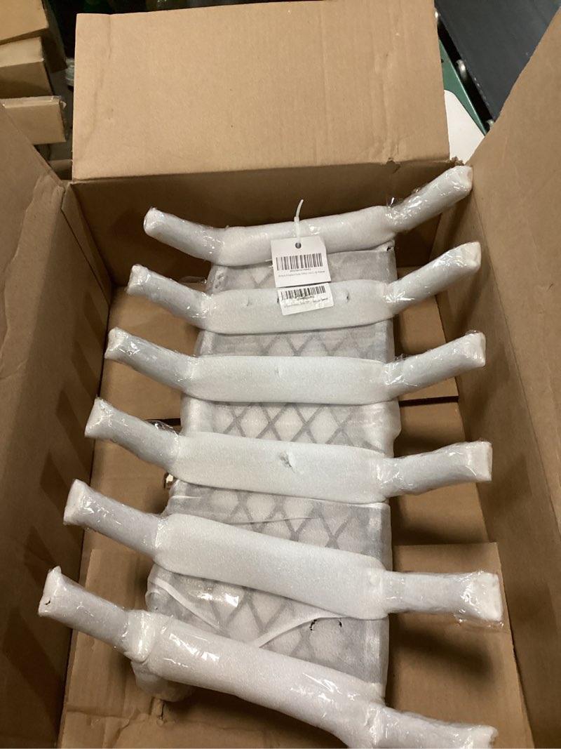 Condition photo showing New/Like New for 20 Inch Fireplace Grate with Ember Retainer,Cast Iron Fireplace Log Grate,Fireplace Log Holder,Heavy Duty Solid Steel Fireplace Wood Holder,Wood Stove Wrought Rack for Indoor Hearth Outdoor Fireplace