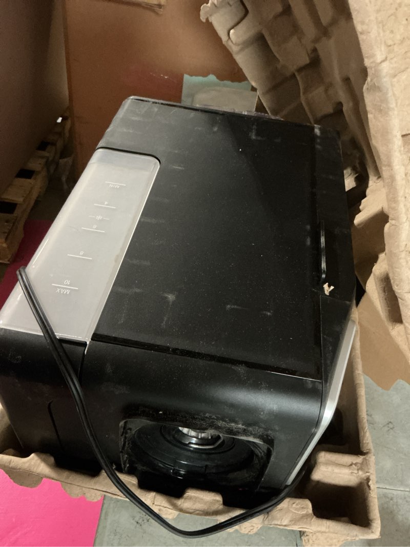 Condition photo showing As Is for gevi 10 cup drip coffee maker with built-in grinder, grind ? brew burr combo coffee machine with touch screen, programmable, 4-hour warm plate, permanent filter, coffee carafe 10.7"d x 7.9"w x 17.8"h