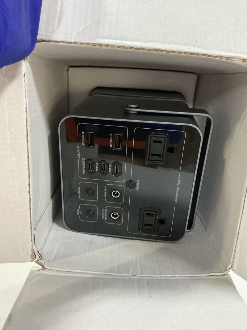 Condition photo showing Good Condition for portable power station, 300w solar generator 257wh with color led light, pd 100w two-way fast charge, ac outlet pure sine wave, dc, usb-a/usb-c, 120v portable power bank for camping home outdoor use