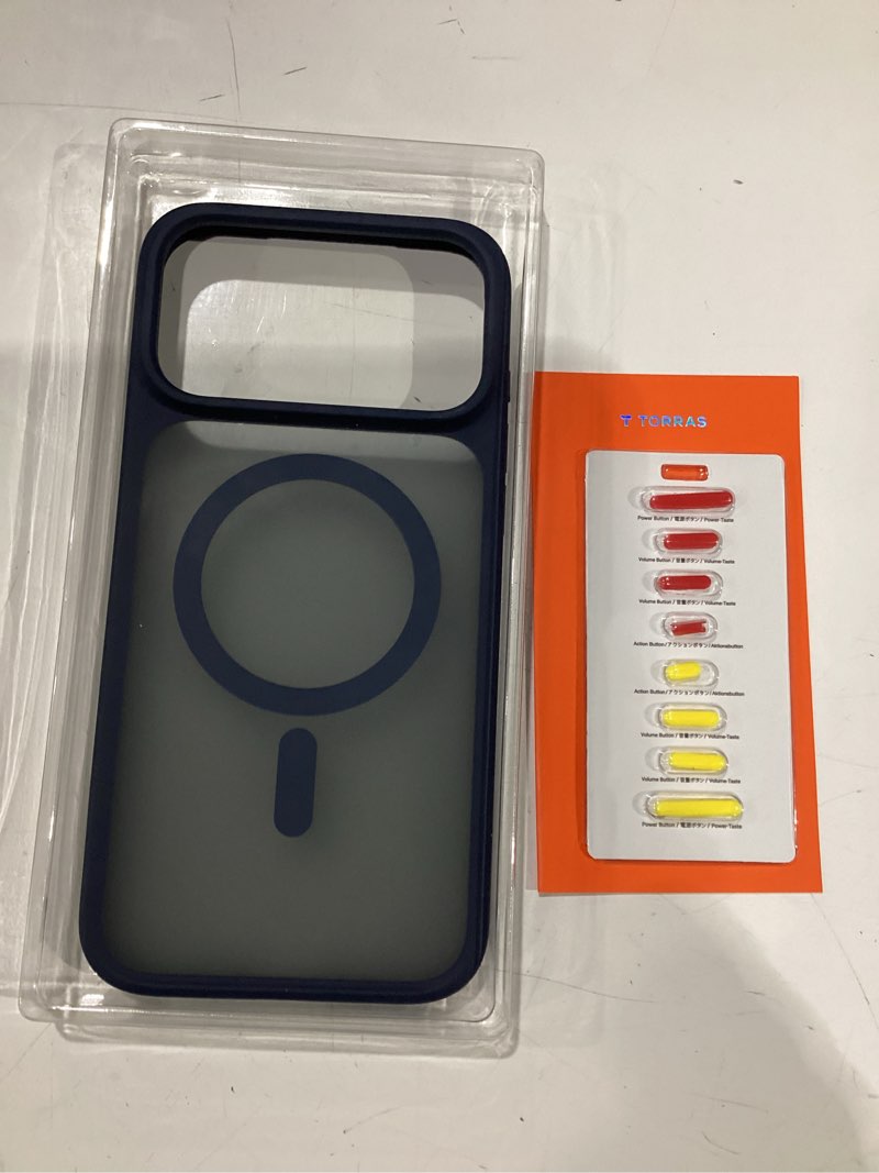 Condition photo showing New/Like New for torras stronger magnetic & shockproof for iphone 17 pro max case, fit for magsafe, mil-grade drop protection, camera control, diy button, slim for iphone 17 pro max phone case translucent deep blue