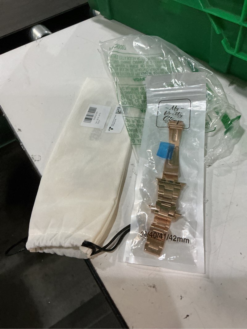 Condition photo showing Good Condition for my pretty strap - compatible apple watch band strap, stainless steel fashion iwatch replacement strap- easy resizing, no tool needed, fits most wrists- compatible with series 1-11, se and ultra classic vogue rose gold 38mm / 40mm/ 41mm / (series 10& 11 - 42 mm)