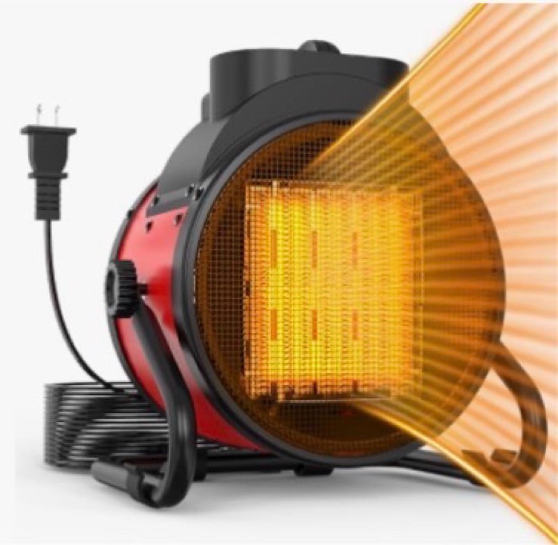 Outdoor Patio Heaters - 1500W Portable Electric Garage Heater with 2S Fast Heating, Overheat Protect